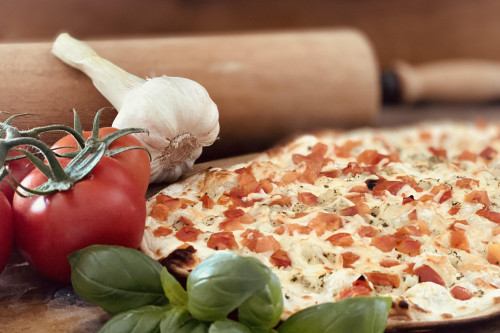 Flammenkuchen Tomate - Mozzarella